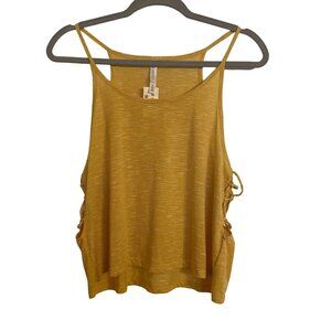 Aeropostale Tank size Large mustard yellow cropped lace up sides oversized